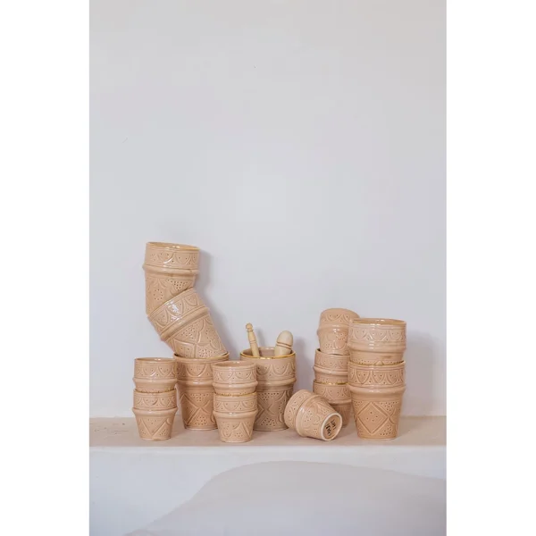 Chabi Chic Tasse Sable Et Or D7.5xh7cm – Beldi Empreinte à prix d'occasion 3