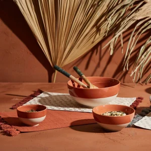 SEMA DESIGN Saladier En Grès Blanc Et Terracotta – Crakel 12