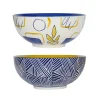 SEMA DESIGN Lot De 2 Saladiers En Grès Bleu – Arty Folk Bleu 16